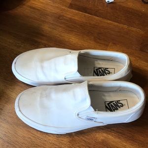 White slip on vans